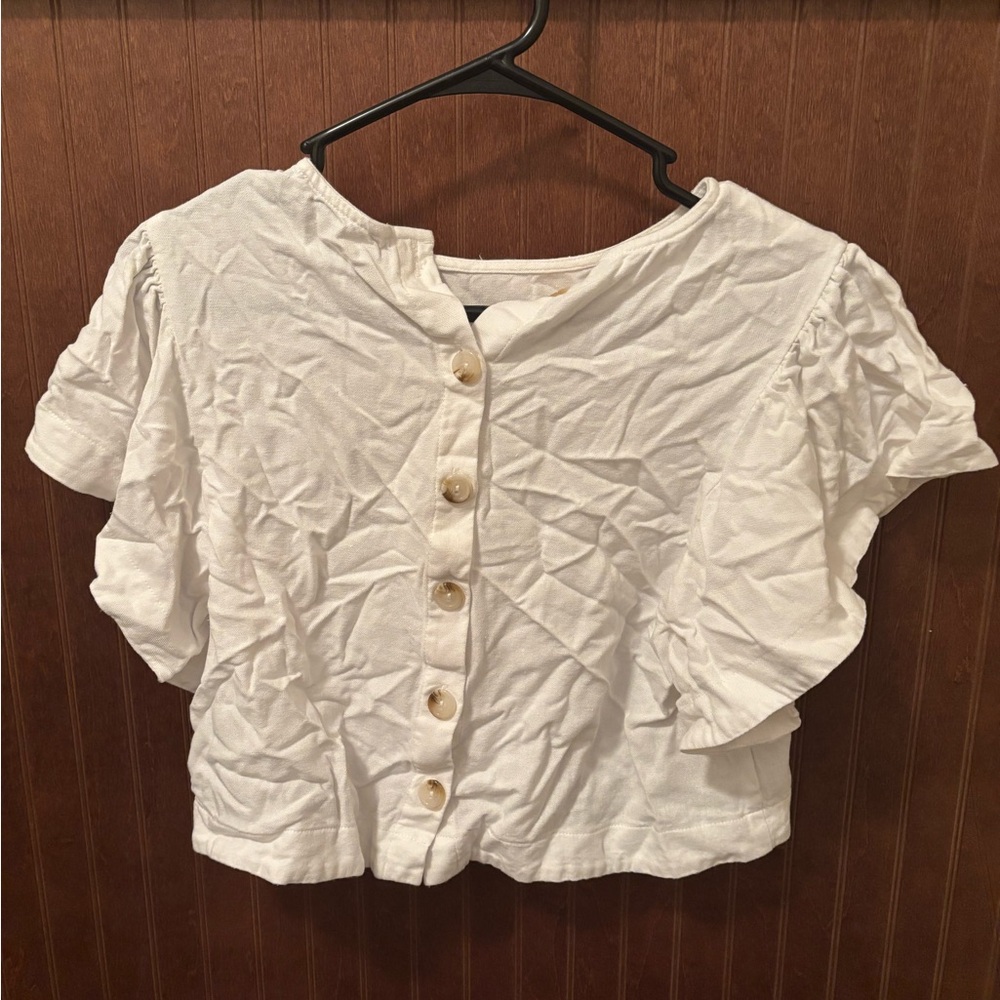 Elegant White Button-Down Women's Shirt